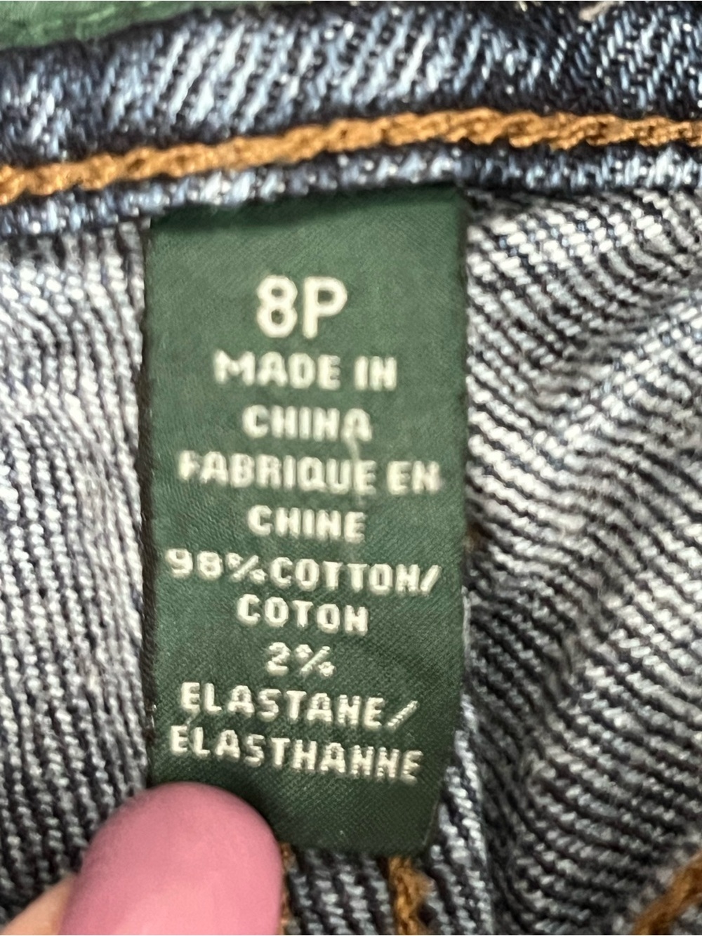 Lauren Ralph Lauren medium wash cotton elastane taper leg jeans, 8 Petite. - Picture 7 of 8